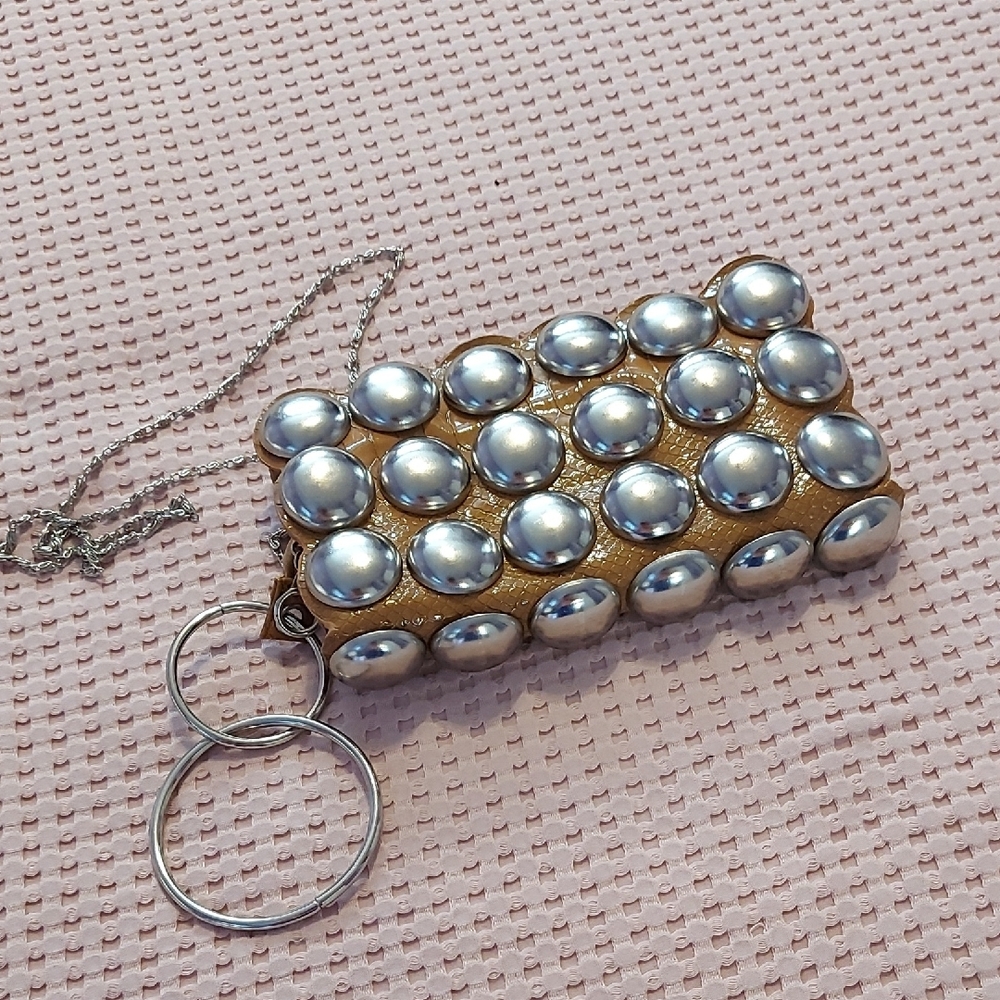 Gold and Silver Beaded Clutch